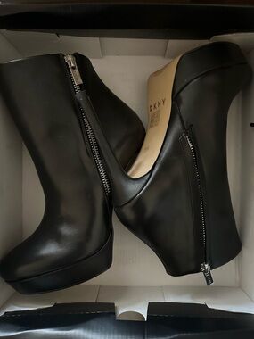 DKNY Black Jami Platform Ankle Boots